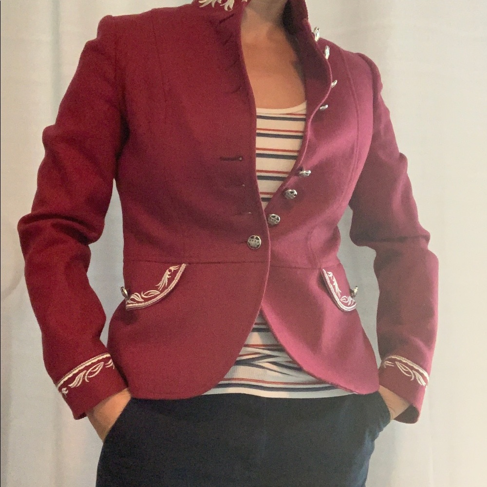 Unique red military style jacket